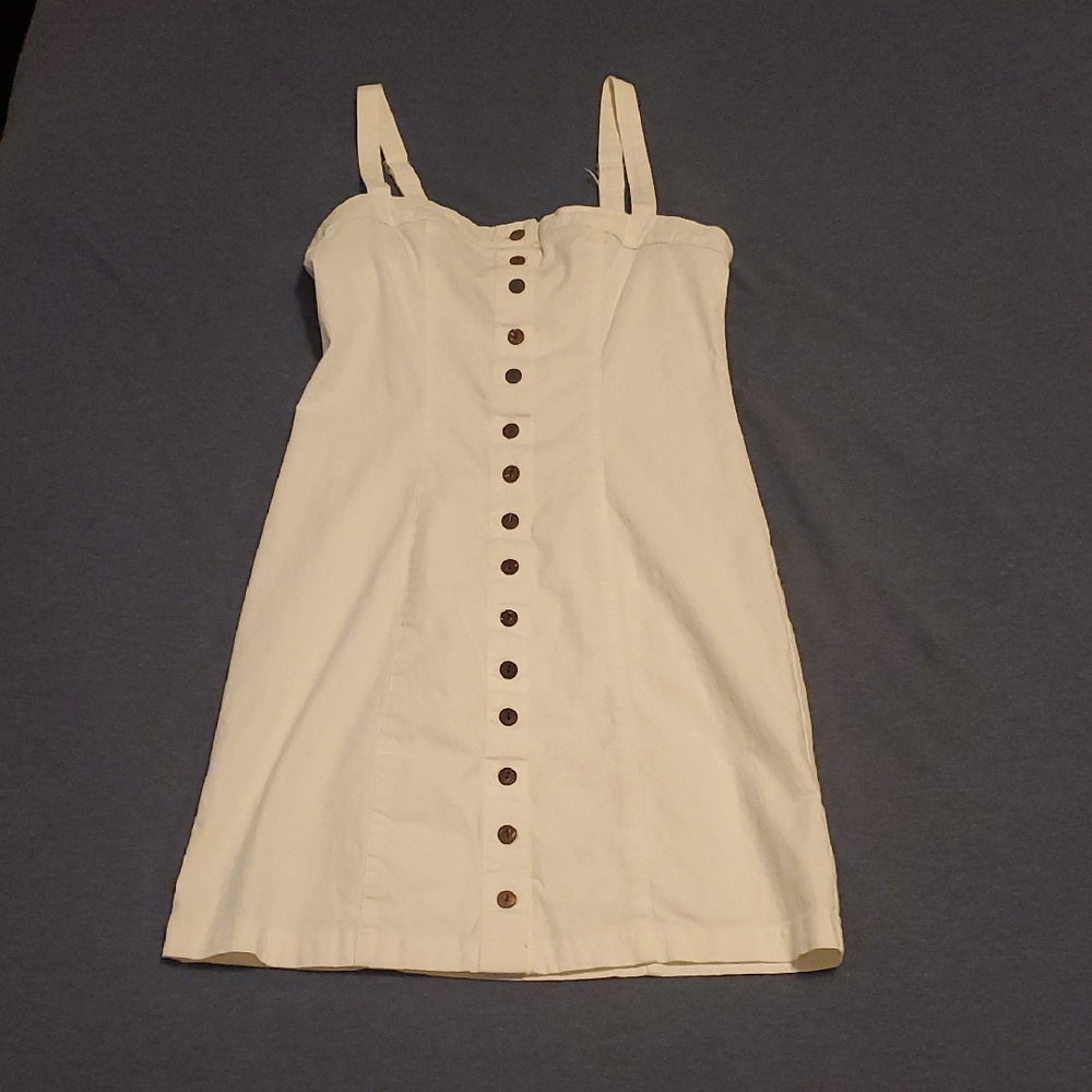 Forever 21 White Buttoned Mini Sundress
